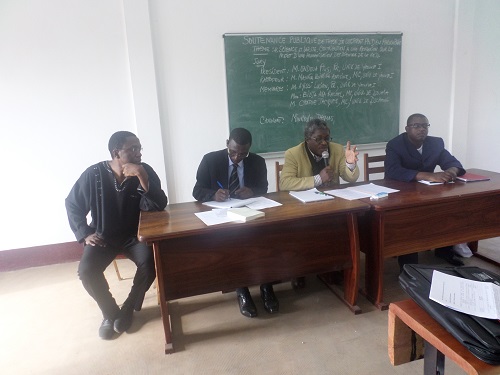 Le panel dirigé par le Pr Matateyou. A ses côtés, de gauche à droite Patrice Nganang, Gaston Kelman et Ghozen. Crédit image: Ulrich Tadajeu.